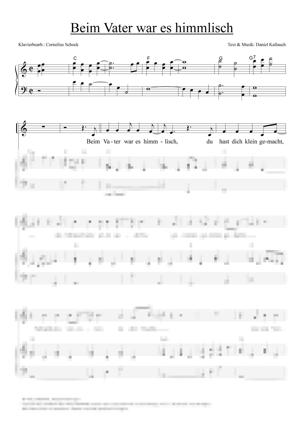 Beim Vater - Klaviersatz