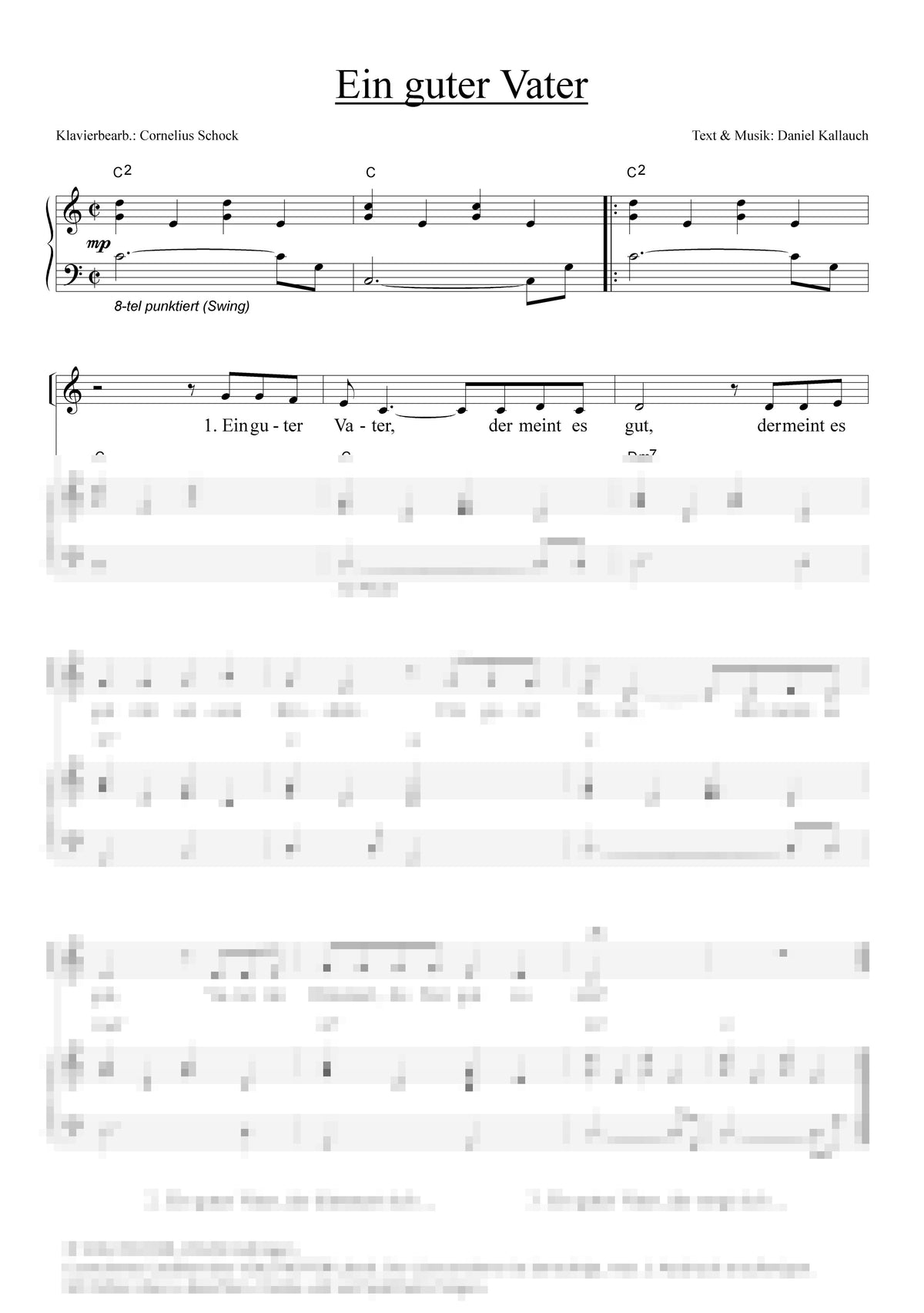 Ein guter Vater - Klaviersatz