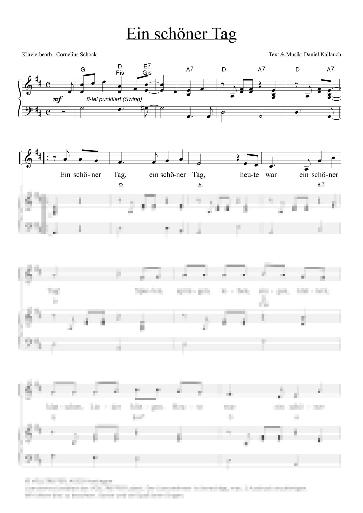 Ein schöner Tag - Klaviersatz
