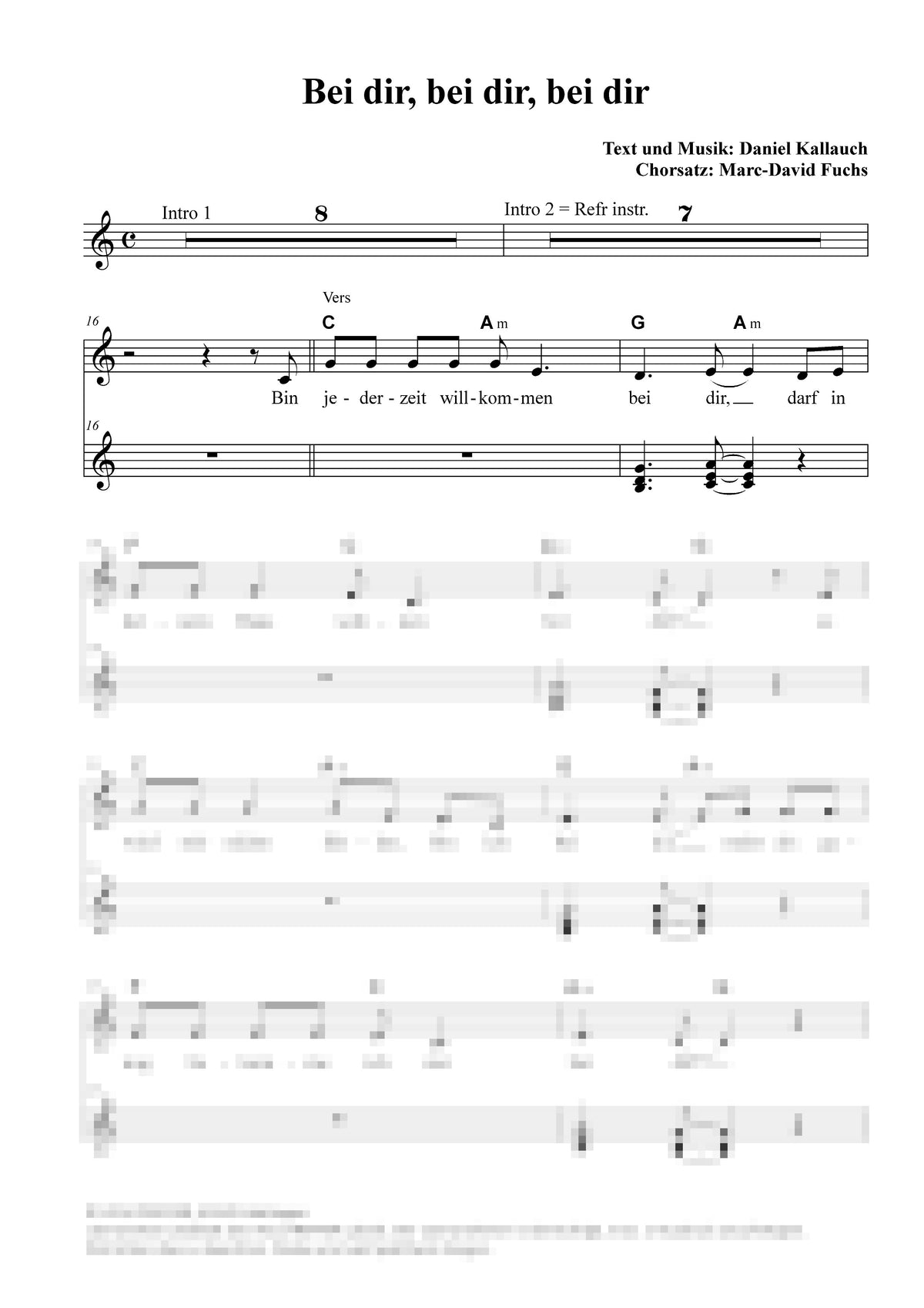 Bei dir - Klaviersatz