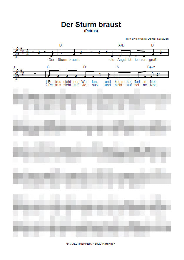 Der Sturm braust - Liedblatt