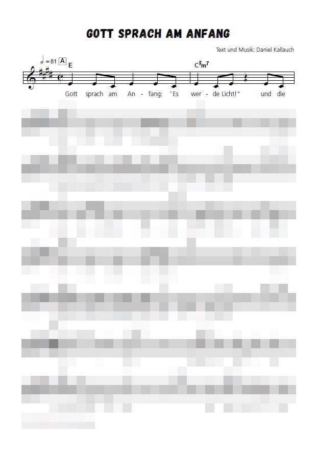 Ukrainisch: Gott sprach am Anfang - Liedblatt