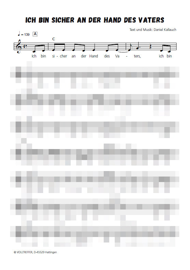 Ukrainisch: Ich bin sicher an der Hand - Liedblatt