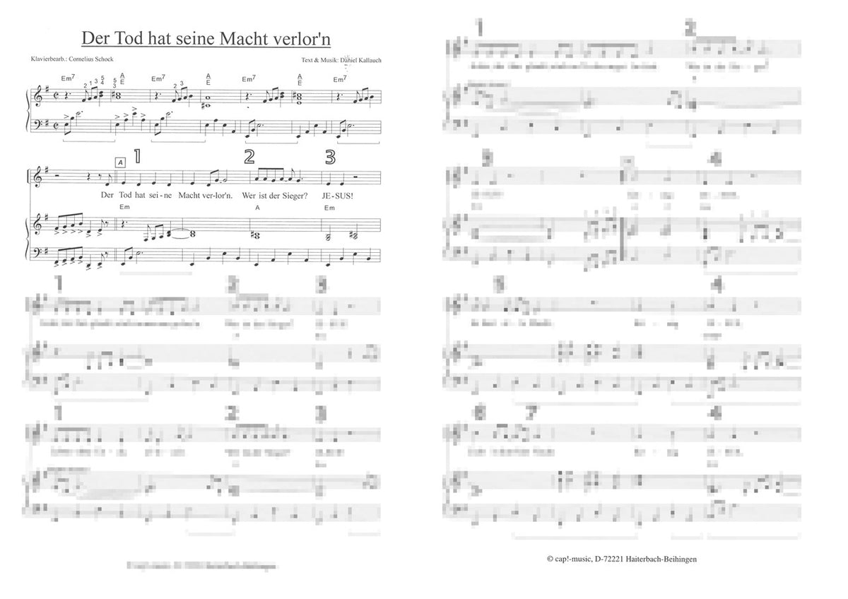 Der Tod hat seine Macht verloren (Ostern) - Klaviersatz