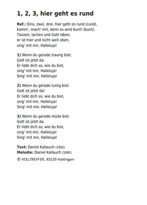 1, 2, 3, hier geht es rund - MP3