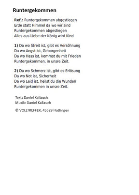 Runtergekommen, abgestiegen - 4-stimmig