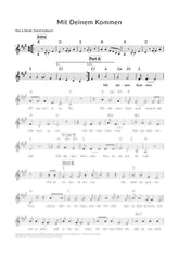 Mit deinem Kommen - Liedblatt
