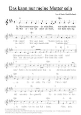 Das kann nur meine Mutter sein - Liedblatt