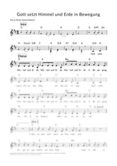 Gott setzt Himmel und Erde in Bewegung - Liedblatt